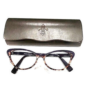 Seraphin Crocus 8893 Purple Leopard Fade Cat Eye Eyeglasses 54-15 140 Japan Case
